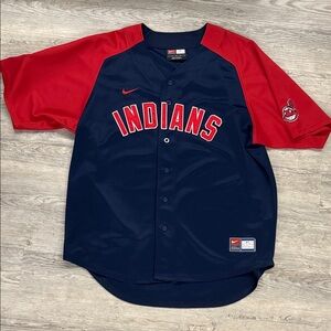 Nike Navy and Red Indians Jersey
